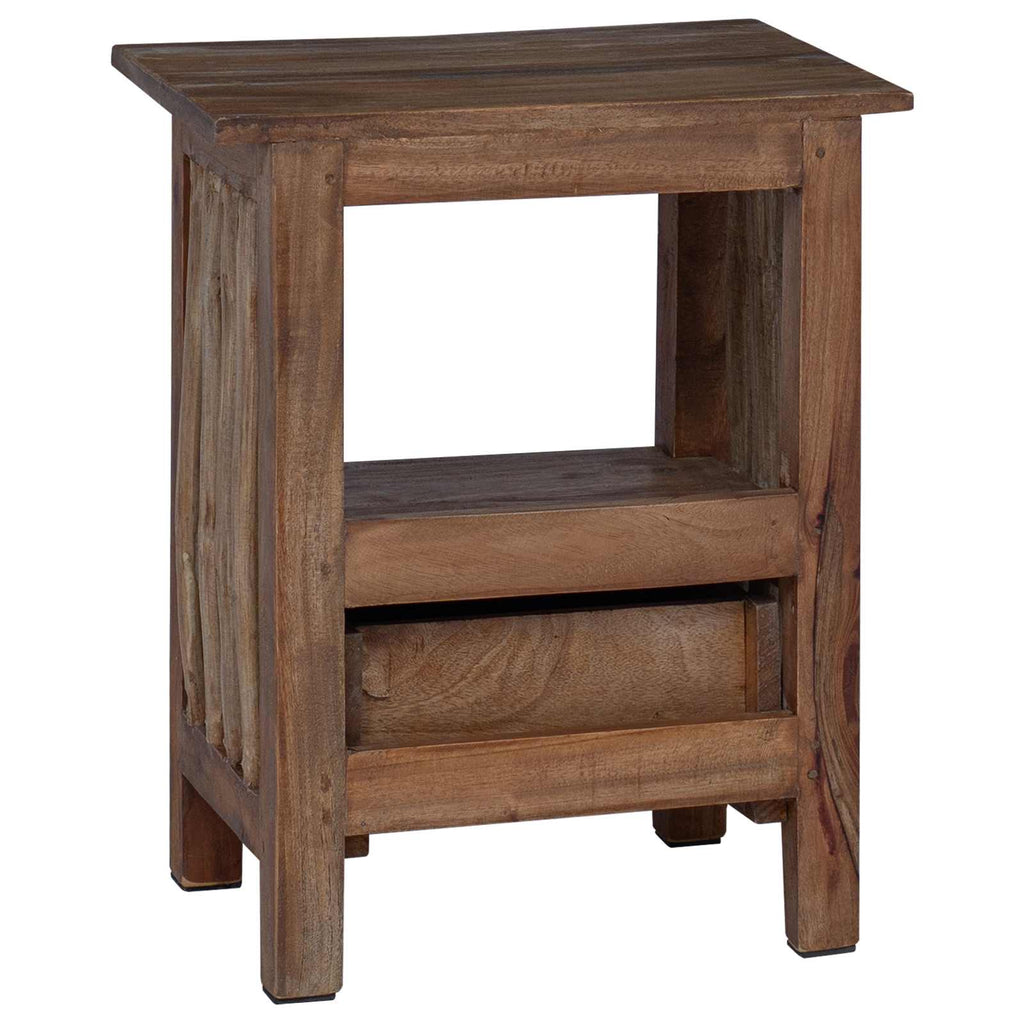 Nachttisch Braun 30 x 30 x 47 cm Massives upgecyceltes Holz