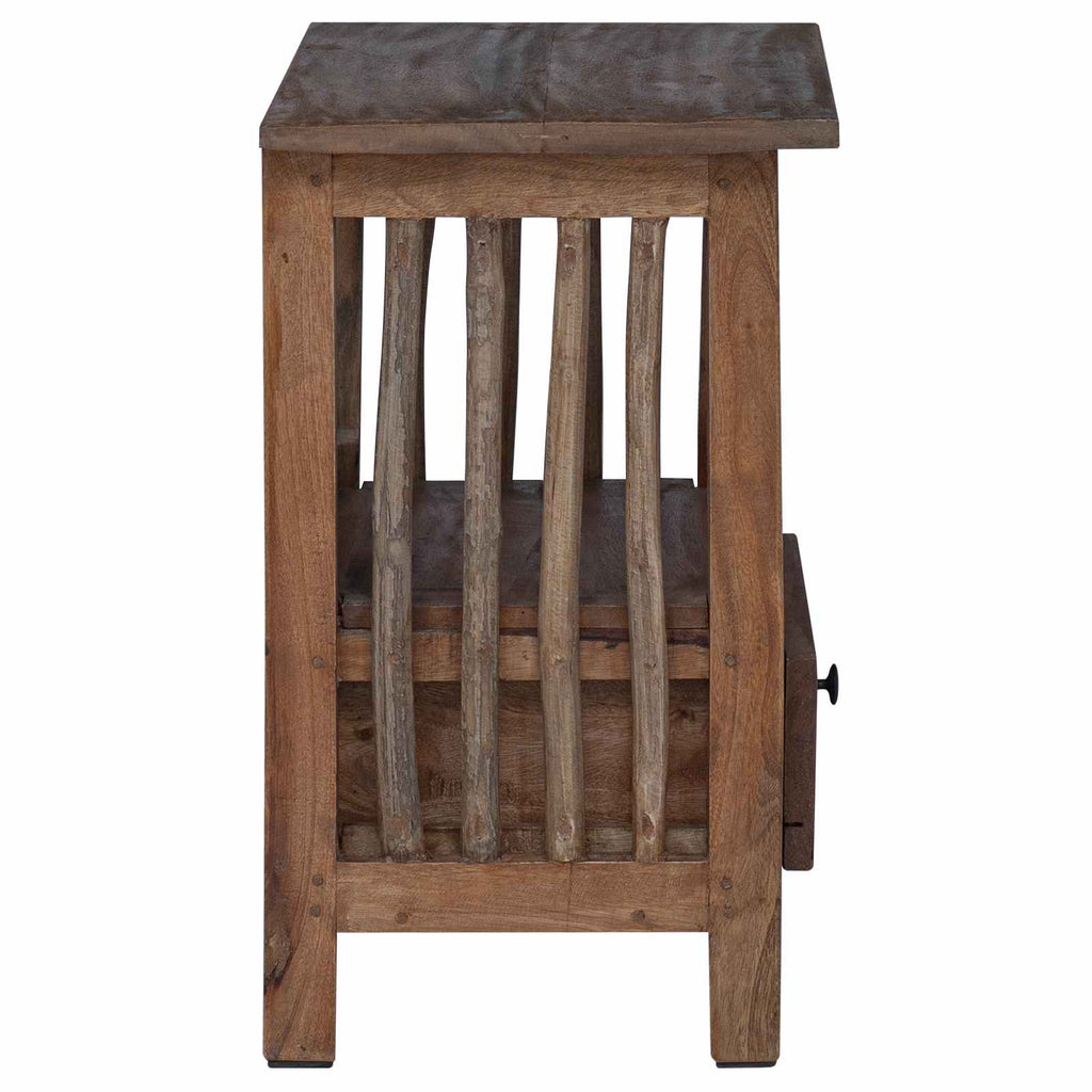Nachttisch Braun 30 x 30 x 47 cm Massives upgecyceltes Holz