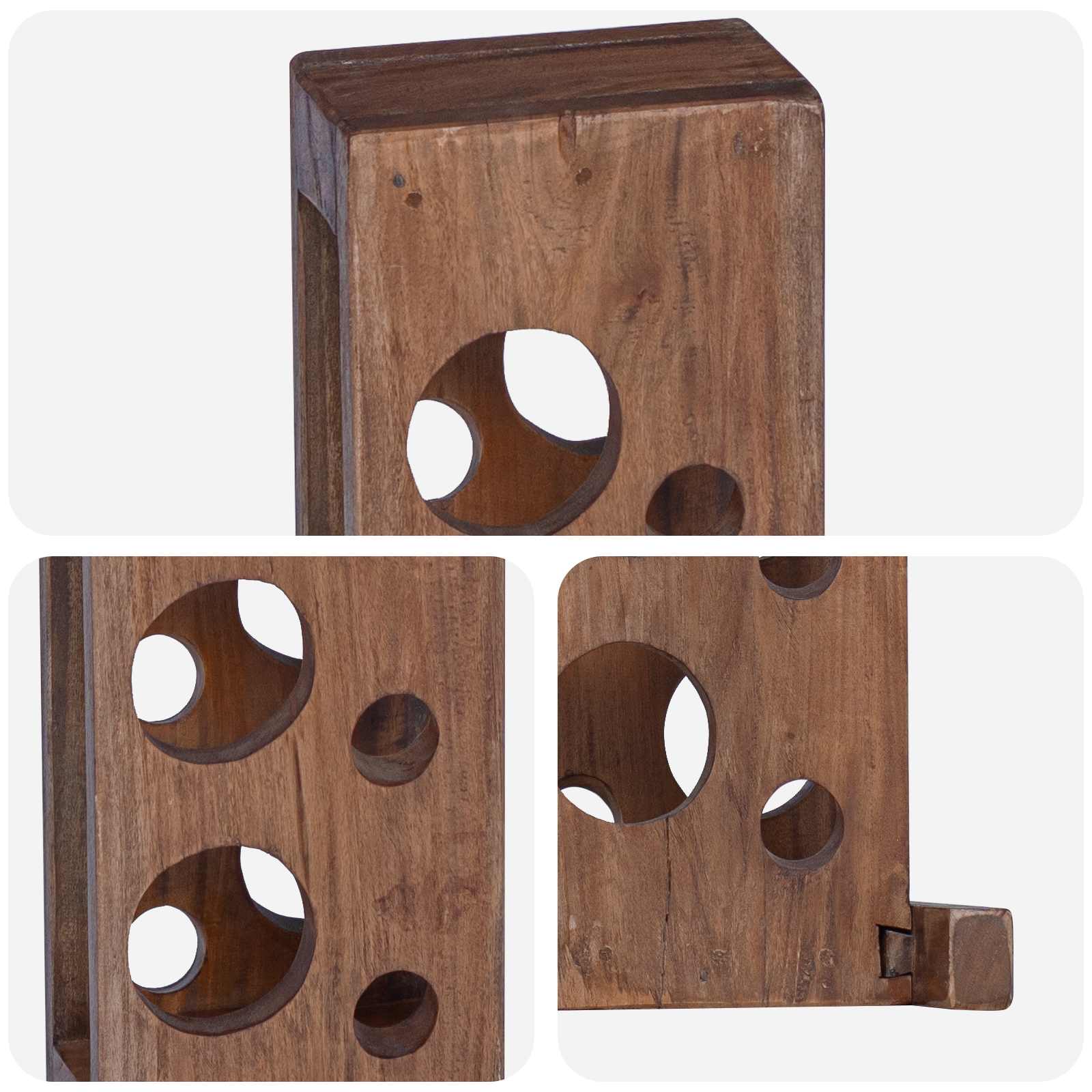 Regal Braun 20 x 25 x 100 cm Massives Mahagoni Holz