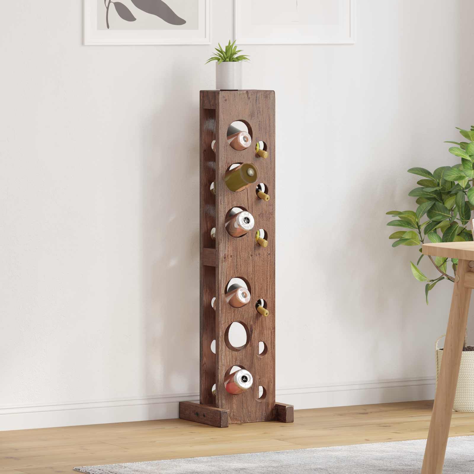 Regal Braun 20 x 25 x 100 cm Massives Mahagoni Holz