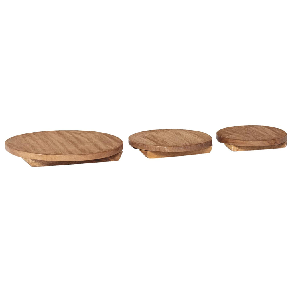 Pflanzenhocker 3 pcs Braun Mahagoni Holz