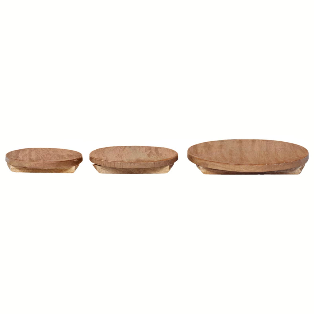 Pflanzenhocker 3 pcs Braun Mahagoni Holz