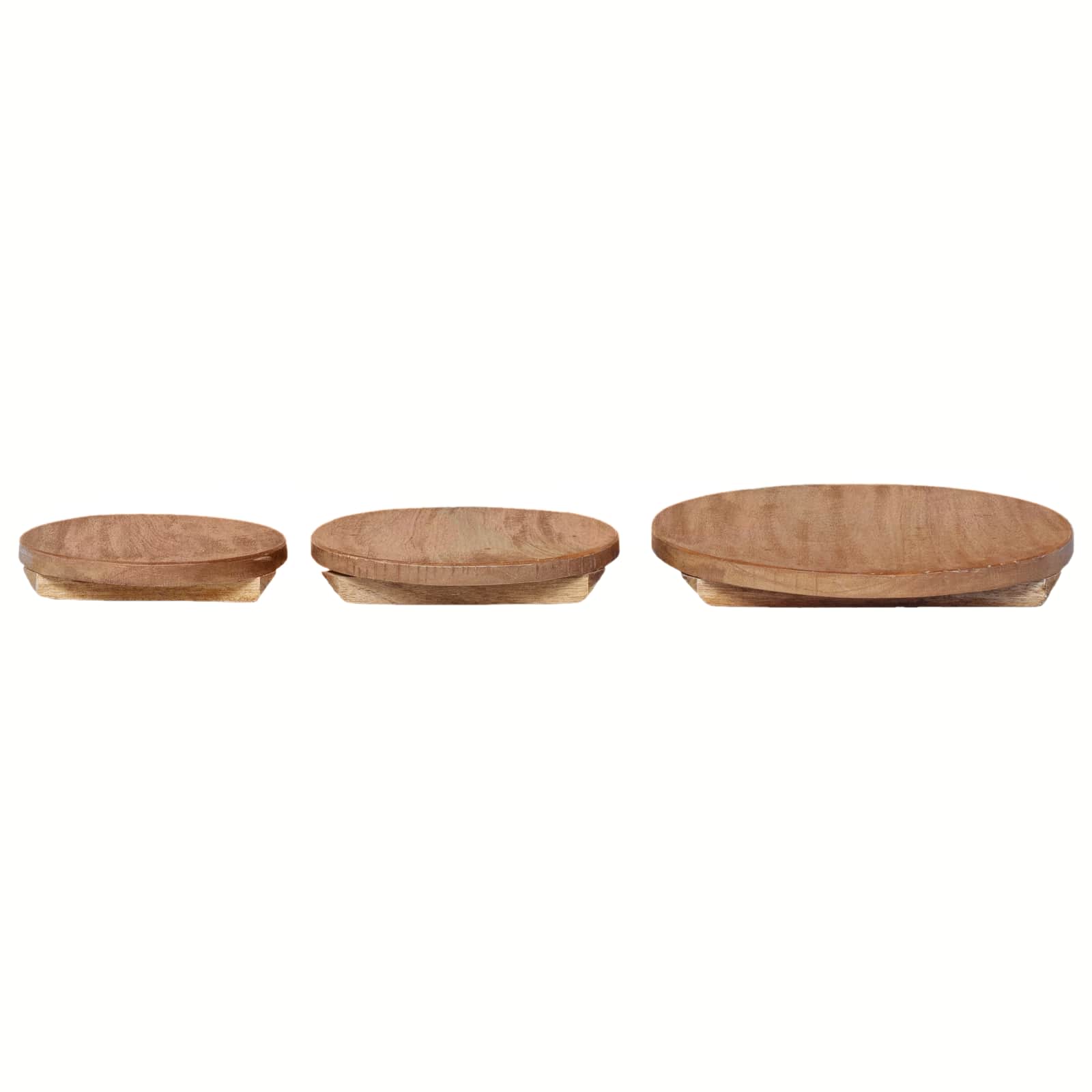 Pflanzenhocker 3 pcs Braun Mahagoni Holz