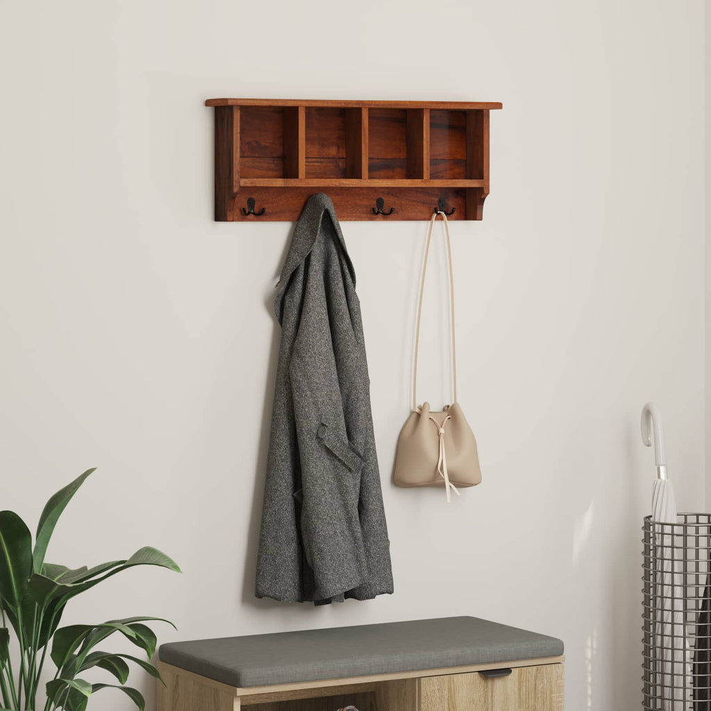 Kleiderbügel Braun 70 x 11 x 27 cm Massives Mahagoni Holz