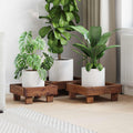 Pflanzenständer 3 pcs Braun Mahagoni Holz