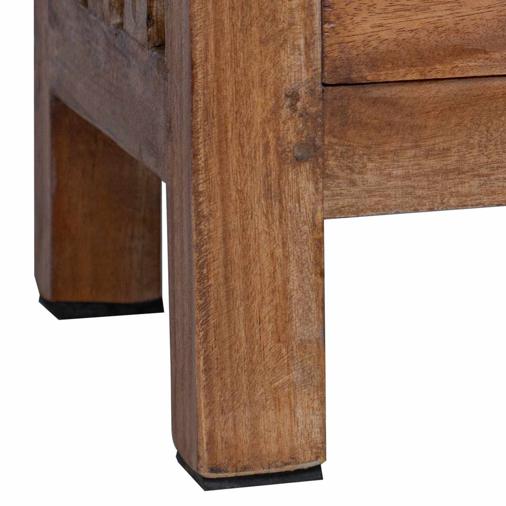 Nachttisch Braun 41 x 30 x 50 cm Massives Mahagoni Holz