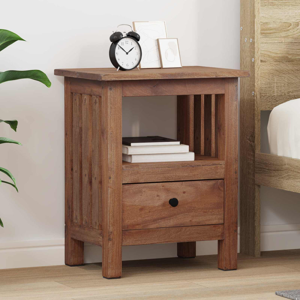 Nachttisch Braun 41 x 30 x 50 cm Massives Mahagoni Holz