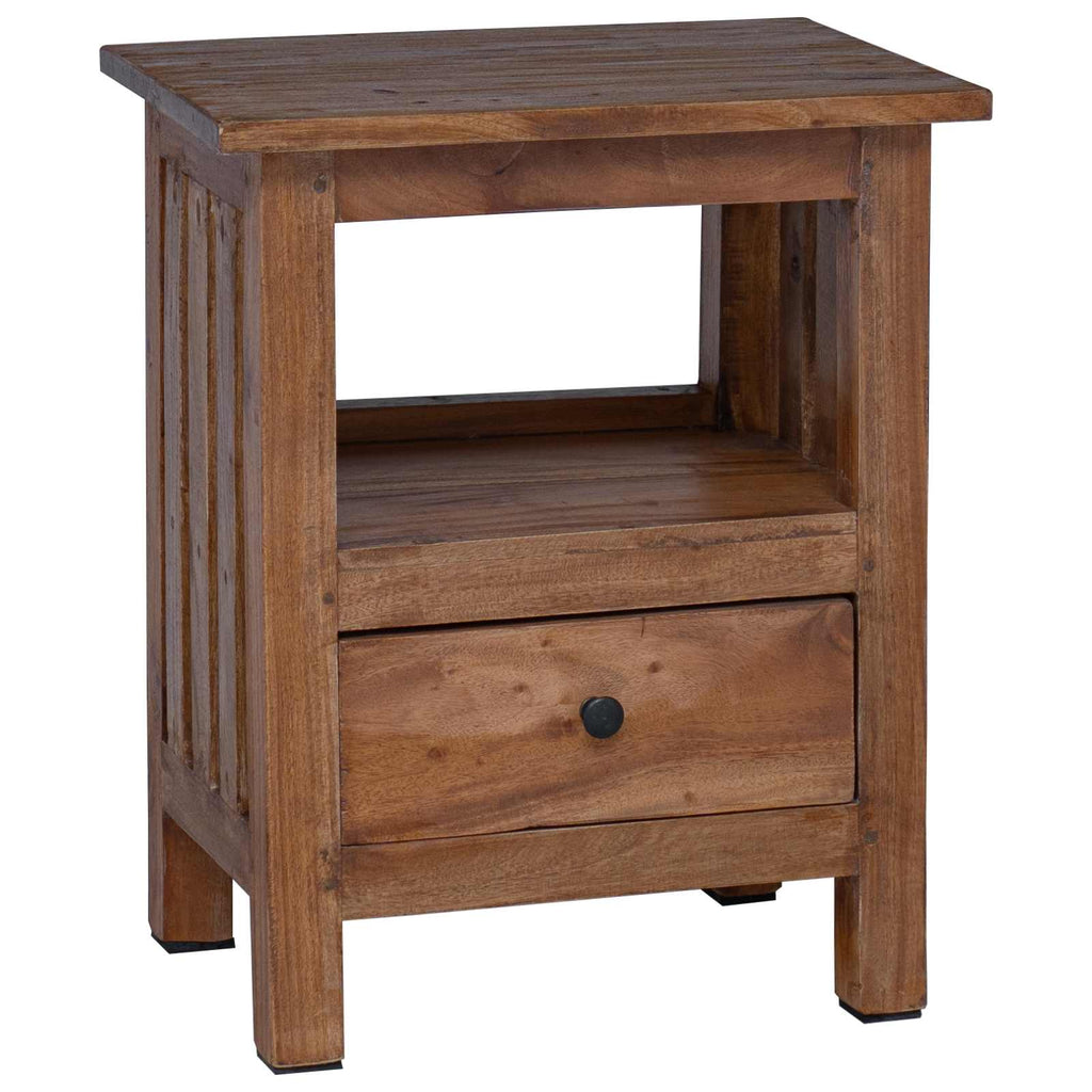 Nachttisch Braun 41 x 30 x 50 cm Massives Mahagoni Holz