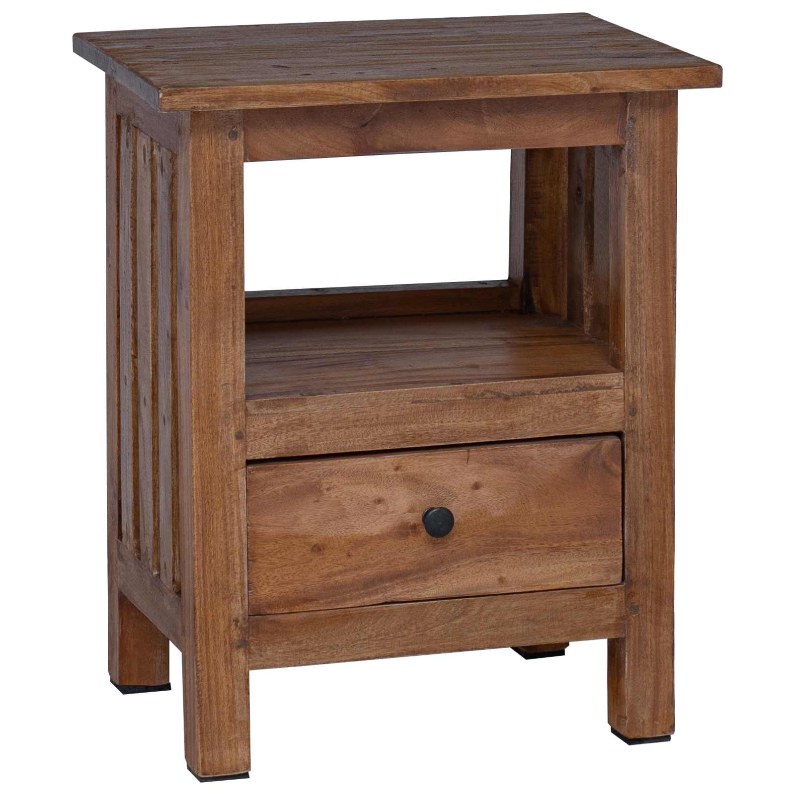 Nachttisch Braun 41 x 30 x 50 cm Massives Mahagoni Holz