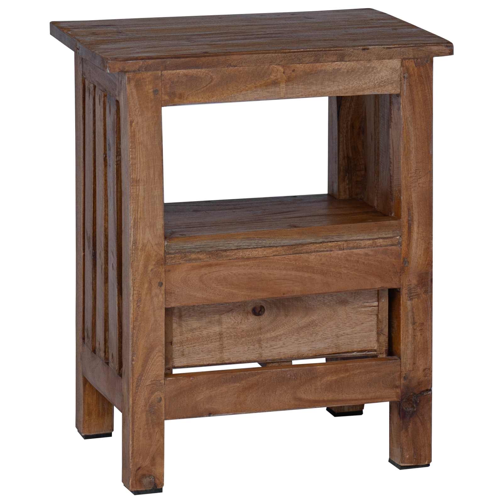 Nachttisch Braun 41 x 30 x 50 cm Massives Mahagoni Holz