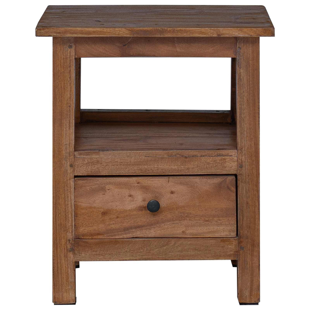 Nachttisch Braun 41 x 30 x 50 cm Massives Mahagoni Holz