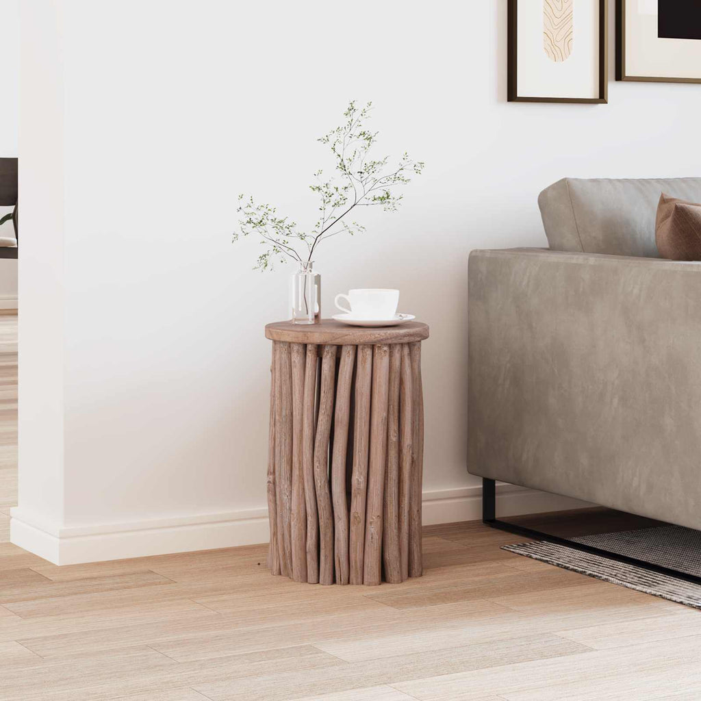 Hocker Natur 30 x 30 x 45 cm Massivholz Teak