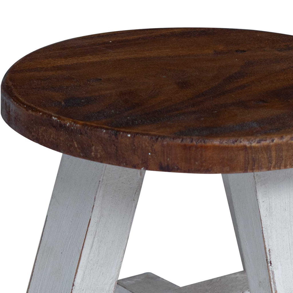 Hocker Natur 22 x 22 x 24 cm Mahagoni Holz