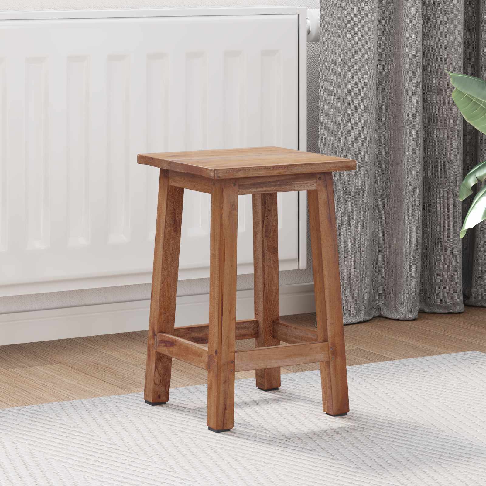 Hocker Natur 30 x 30 x 47 cm Mahagoni Holz