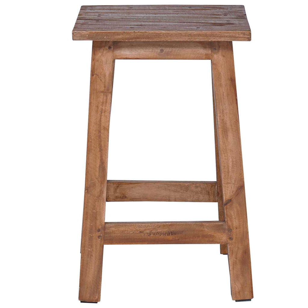 Hocker Natur 30 x 30 x 47 cm Mahagoni Holz