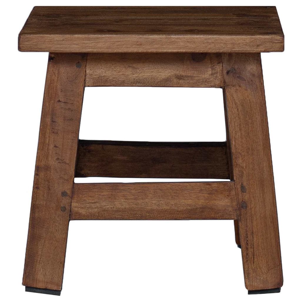Hocker Natur 26 x 26 x 26 cm Mahagoni Holz