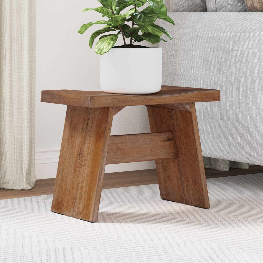 Hocker Natur 40 x 25 x 31 cm Mahagoni Holz