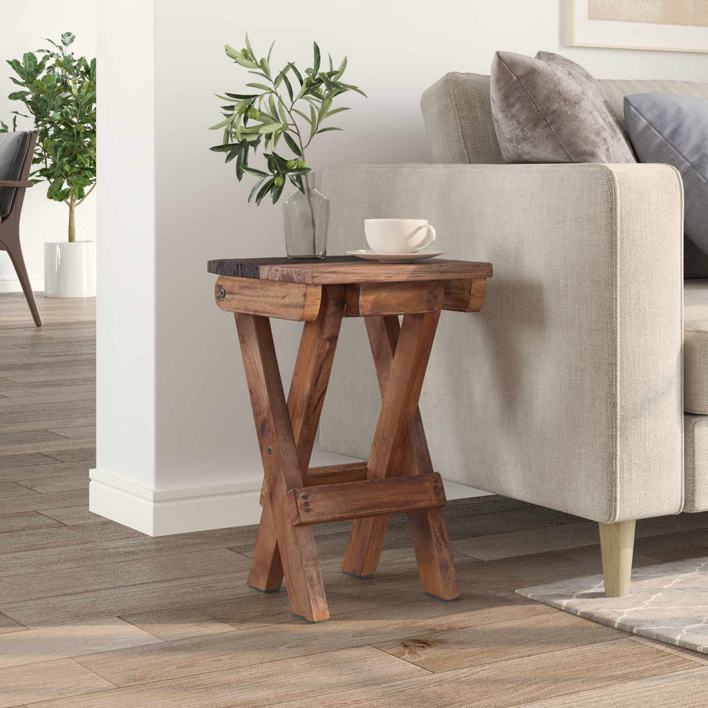 Hocker Natur 30 x 30 x 48 cm Massivholz Altholz