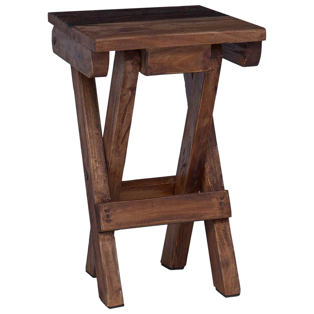 Hocker Natur 30 x 30 x 48 cm Massivholz Altholz