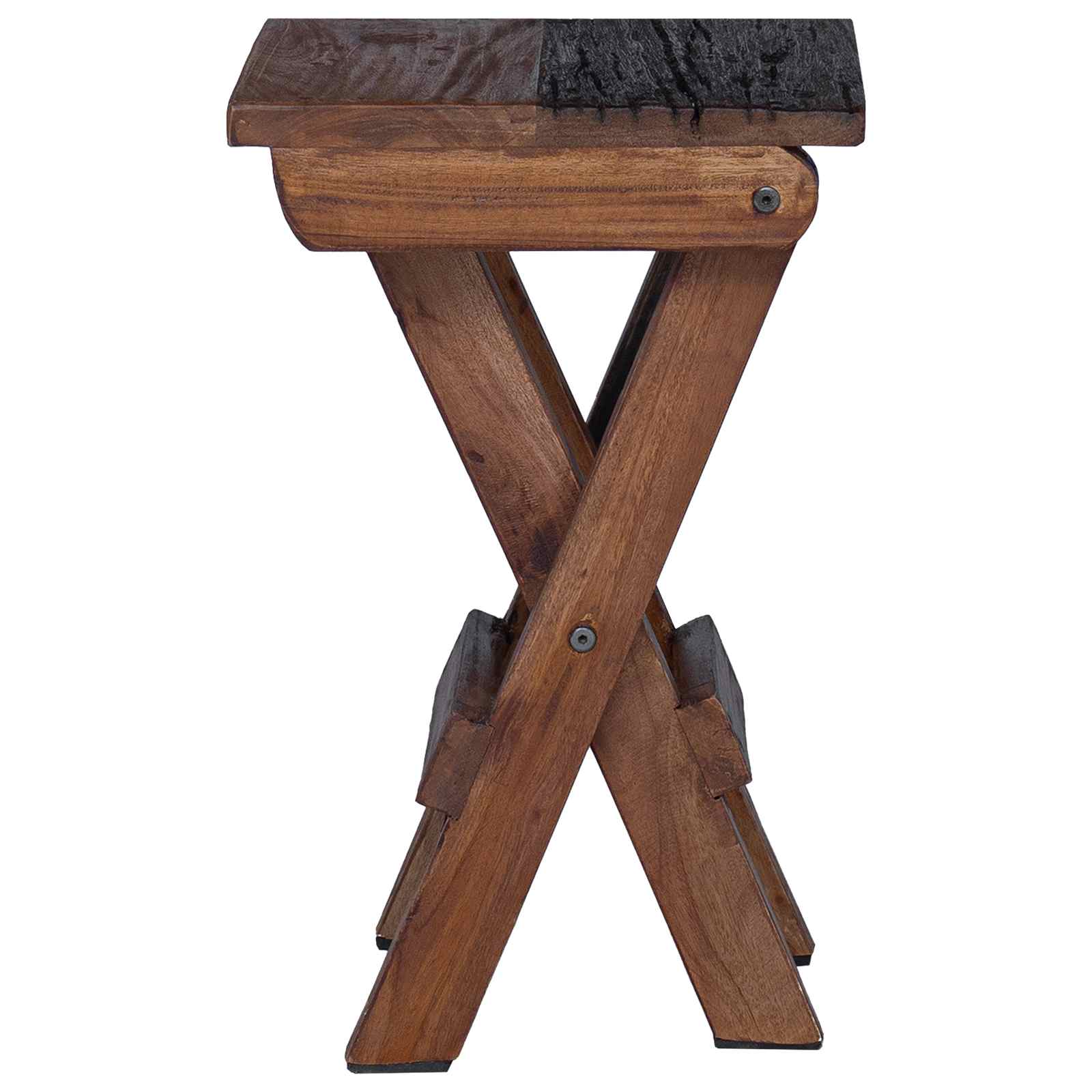 Hocker Natur 30 x 30 x 48 cm Massivholz Altholz