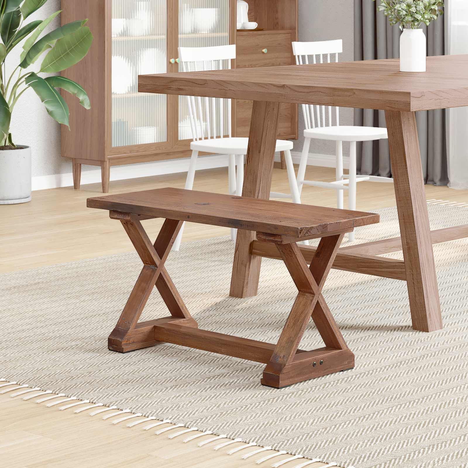 Bank Natur 85 x 35 x 46 cm Massivholz Altholz