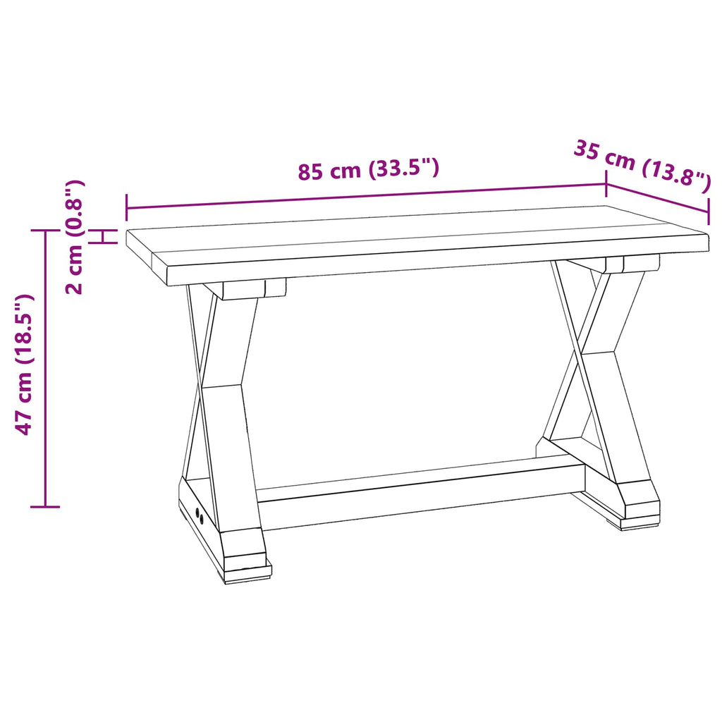 Bank Natur 85 x 35 x 46 cm Massivholz Altholz