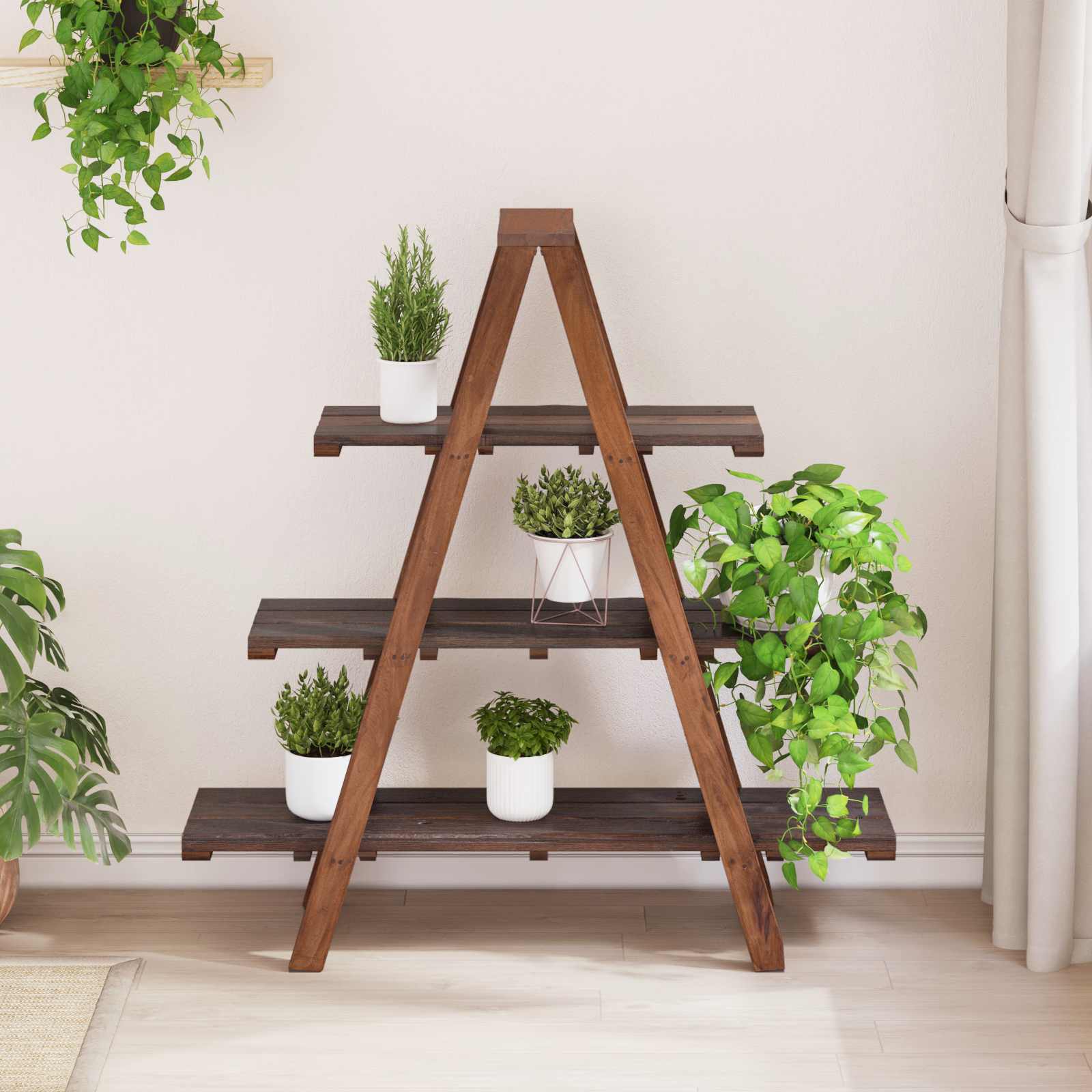Klappregal Braun 79,5 x 35 x 112 cm Massives upgecyceltes Holz
