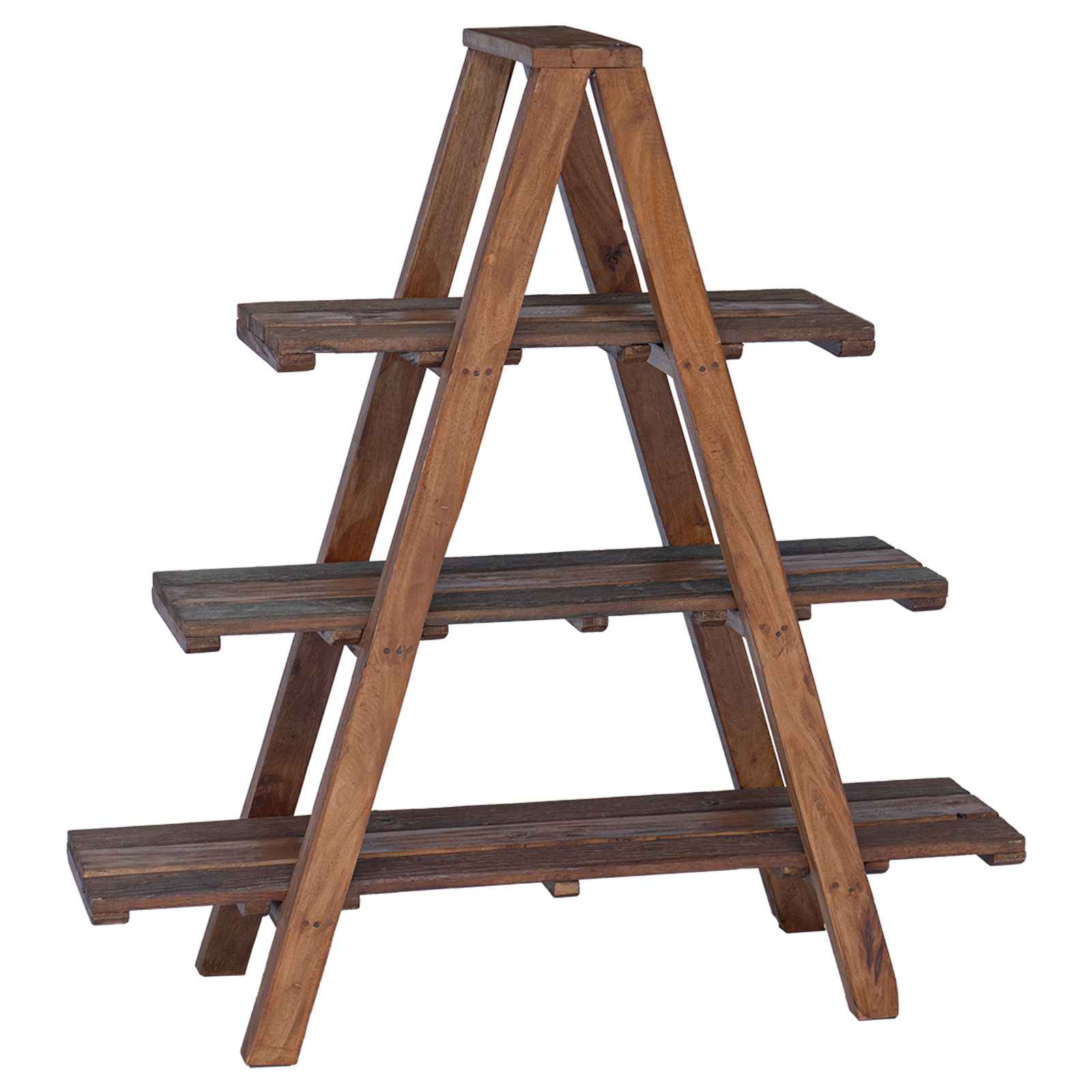 Klappregal Braun 79,5 x 35 x 112 cm Massives upgecyceltes Holz