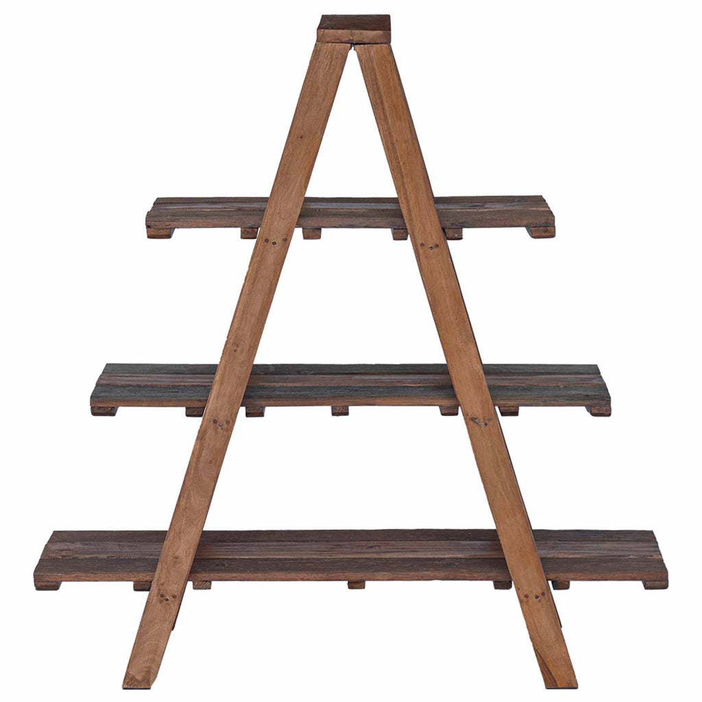 Klappregal Braun 79,5 x 35 x 112 cm Massives upgecyceltes Holz