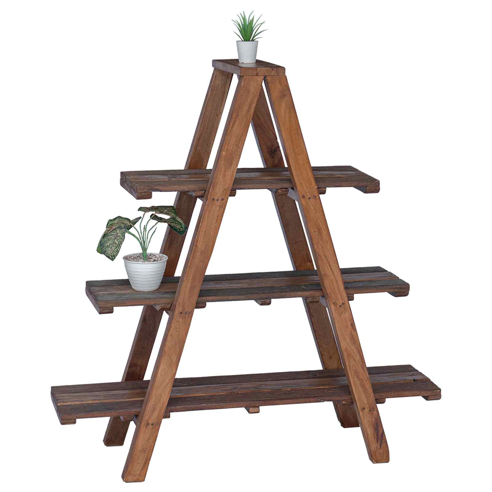 Klappregal Braun 79,5 x 35 x 112 cm Massives upgecyceltes Holz