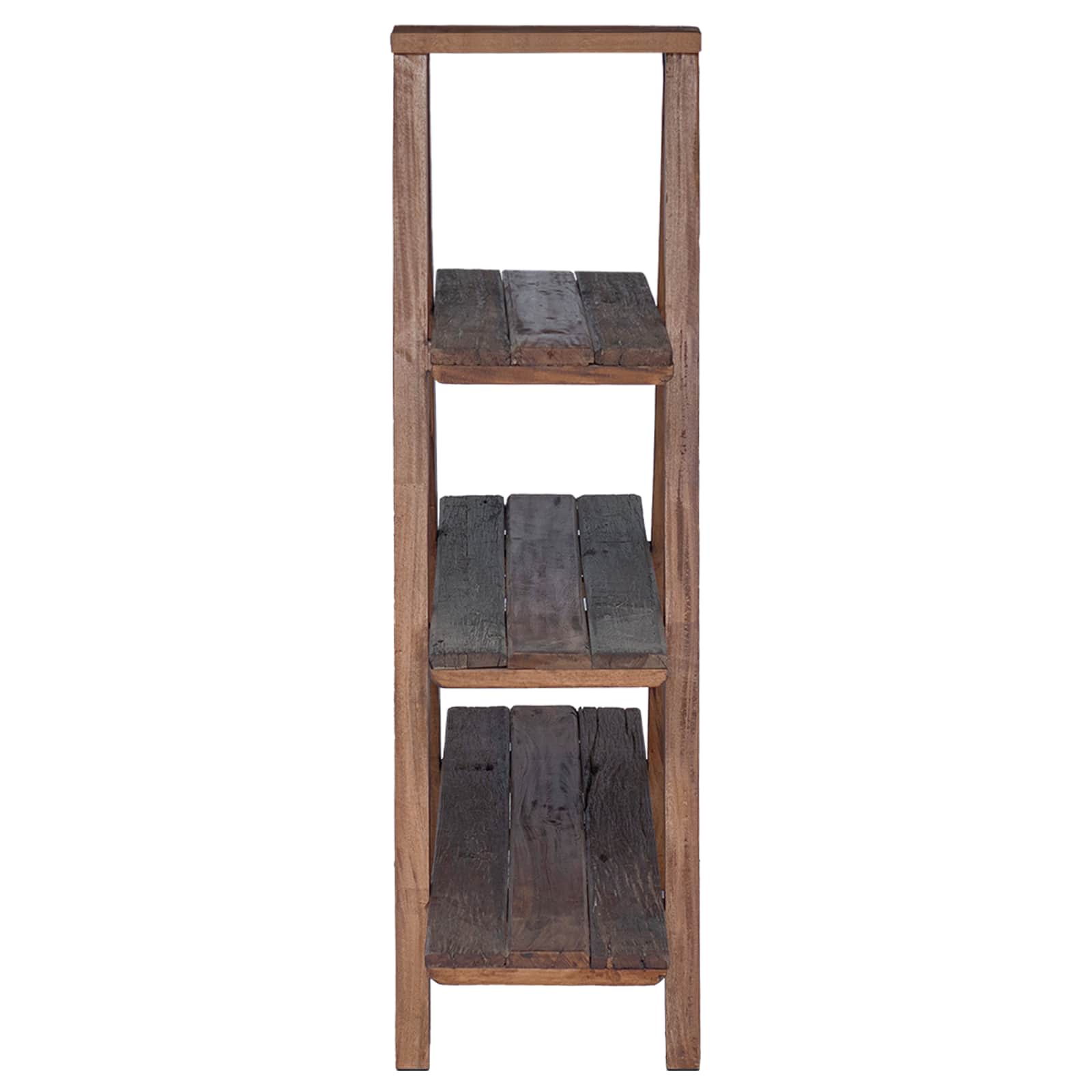 Klappregal Braun 79,5 x 35 x 112 cm Massives upgecyceltes Holz