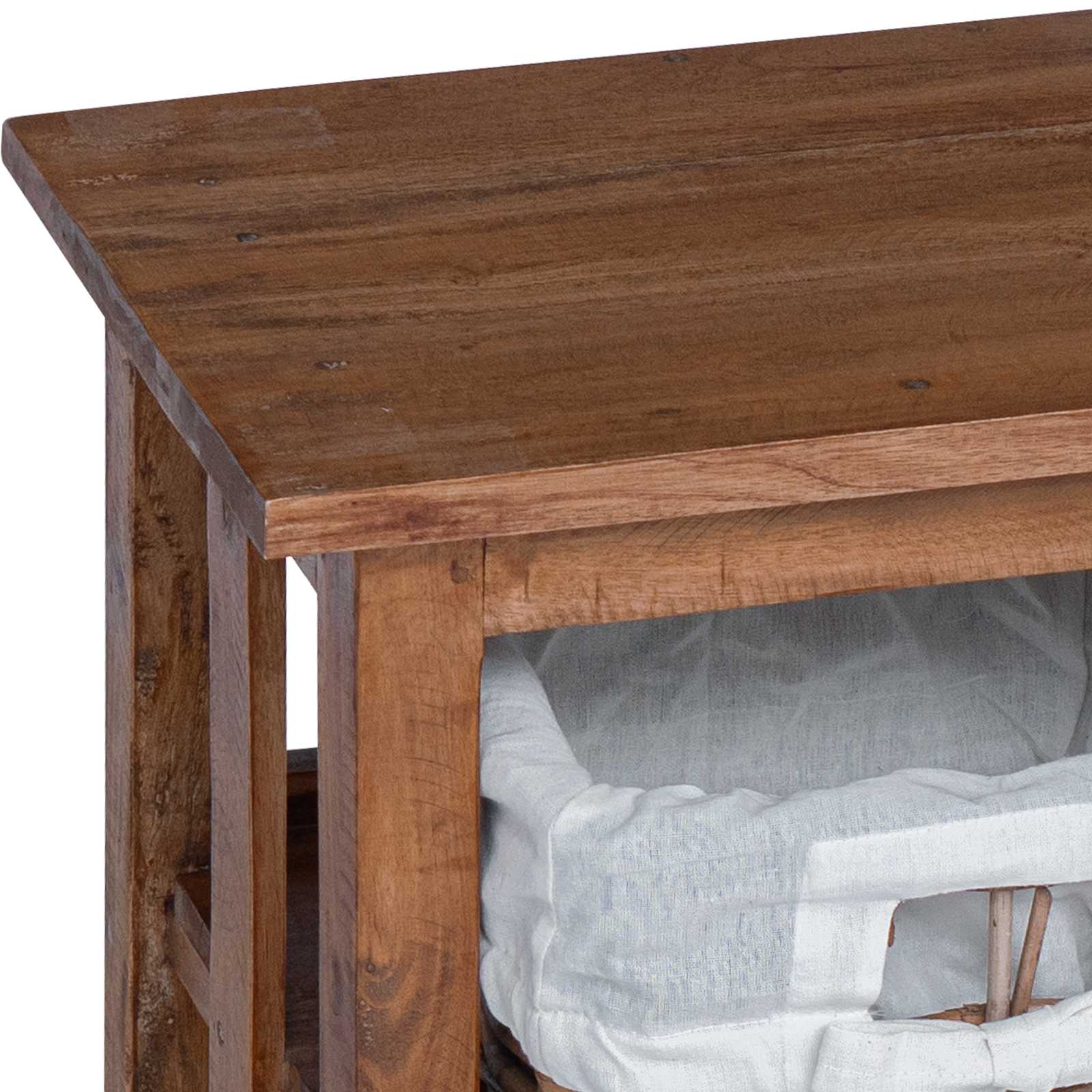 Beistelltisch Braun 38 x 28 x 35 cm Massivholz Mahagoni