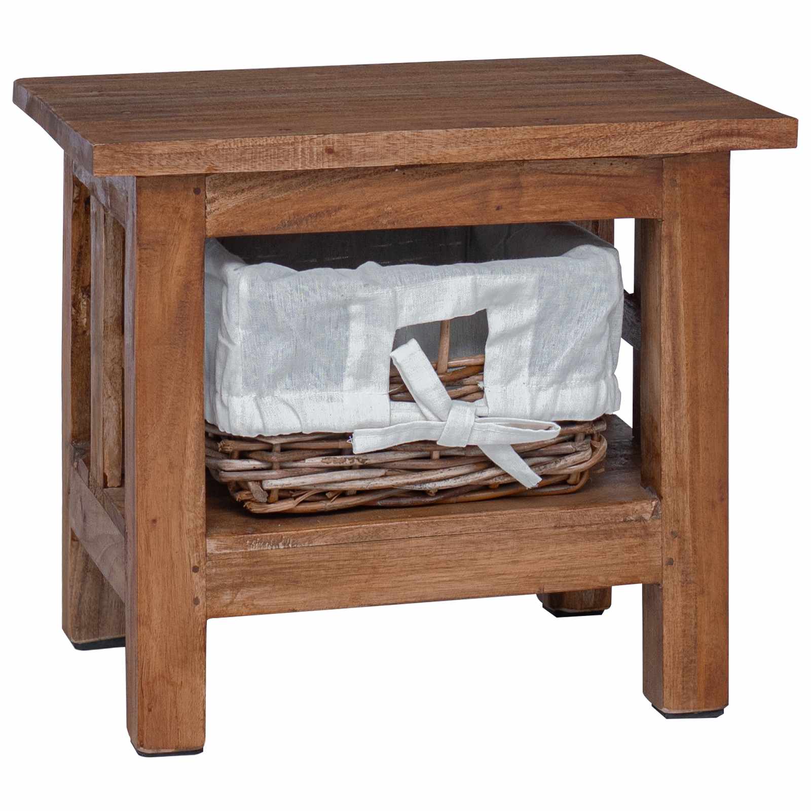 Beistelltisch Braun 38 x 28 x 35 cm Massivholz Mahagoni