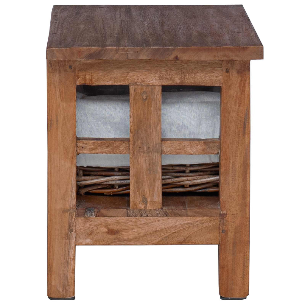 Beistelltisch Braun 38 x 28 x 35 cm Massivholz Mahagoni