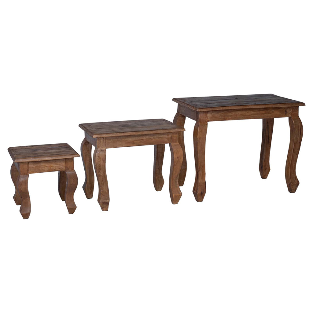 Nestingtisch 3 pcs Braun Massivholz Mahagoni