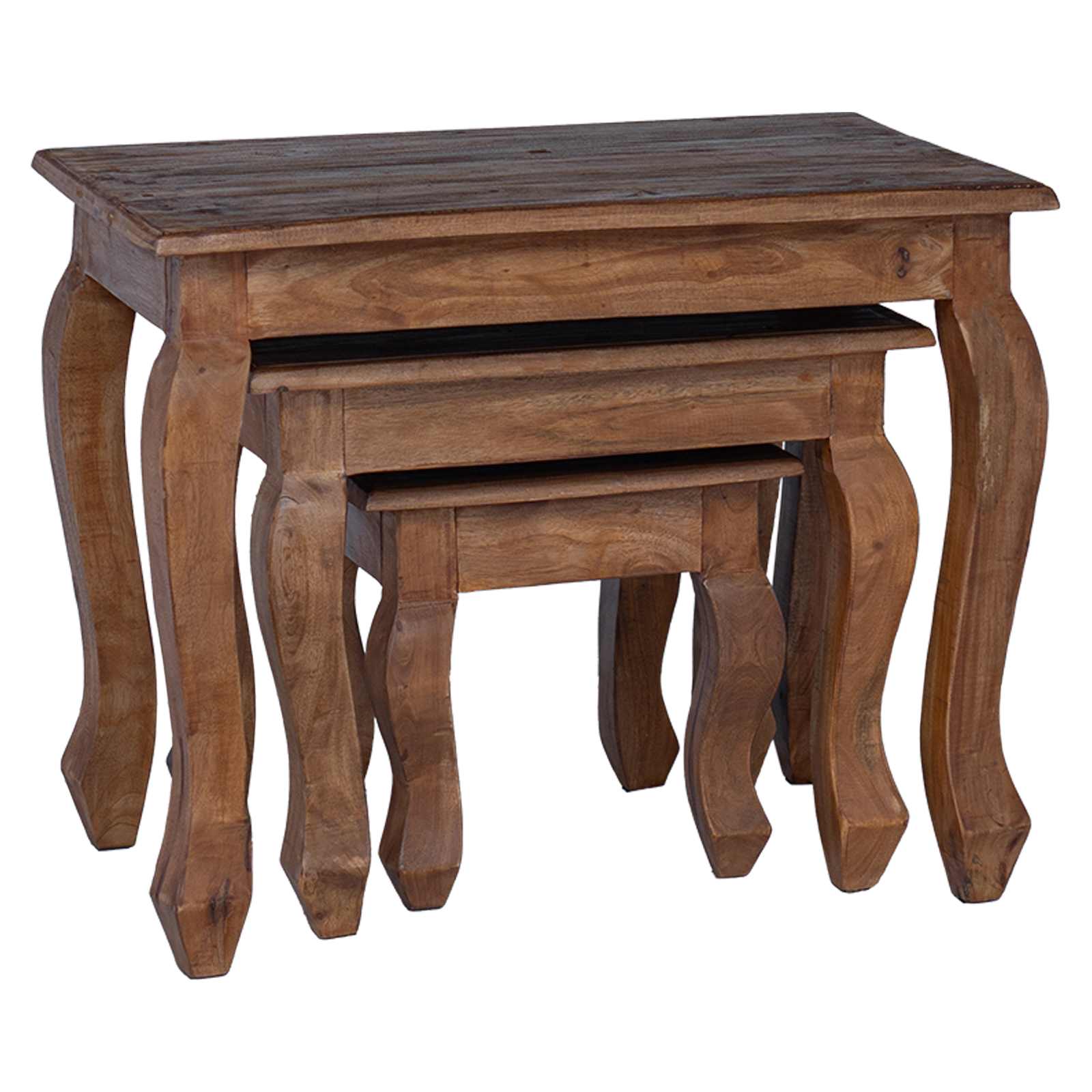 Nestingtisch 3 pcs Braun Massivholz Mahagoni