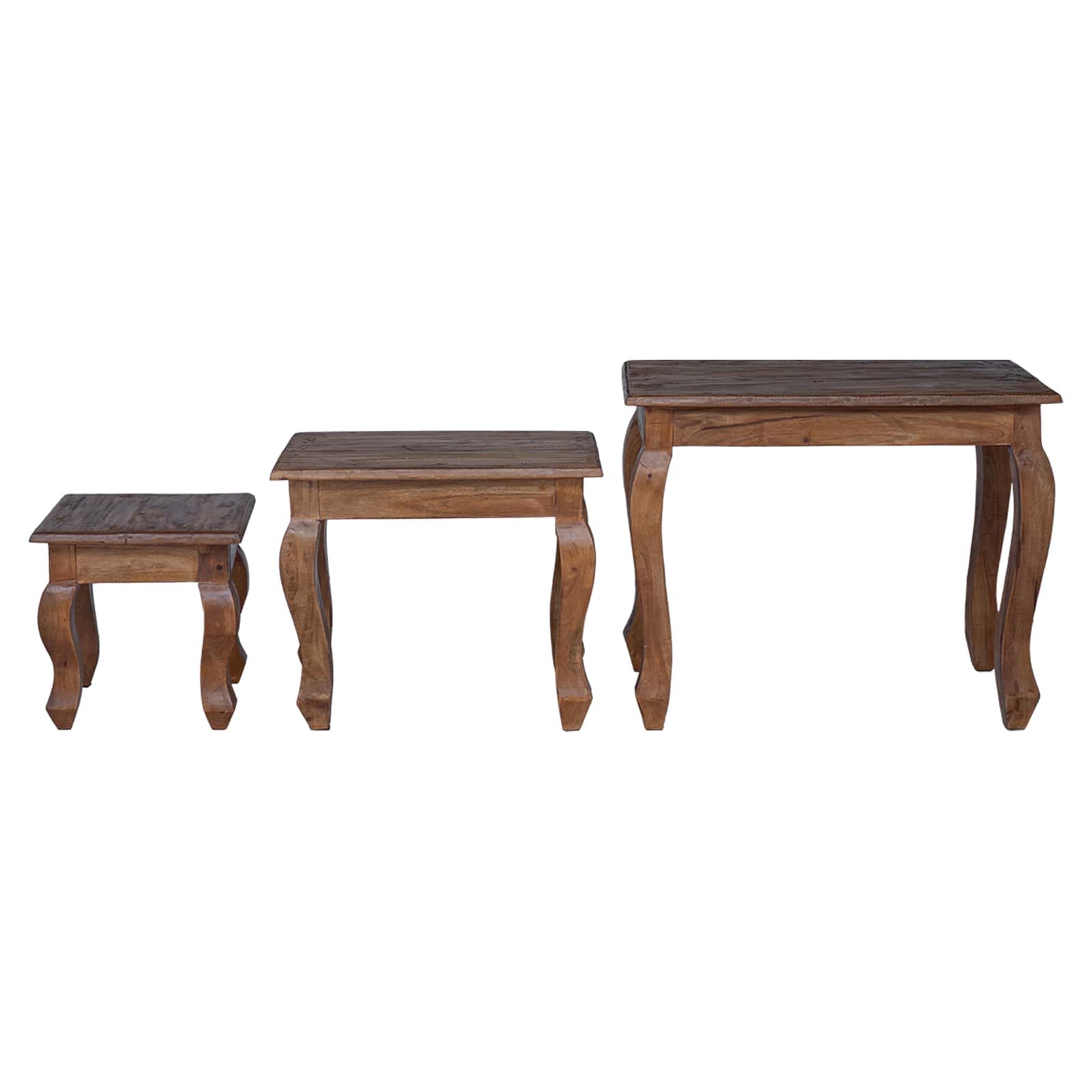 Nestingtisch 3 pcs Braun Massivholz Mahagoni