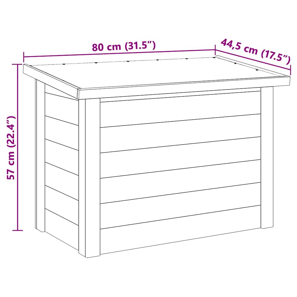 Aufbewahrungsbox mit Speicher Natur 80 x 44,5 x 57,5 cm