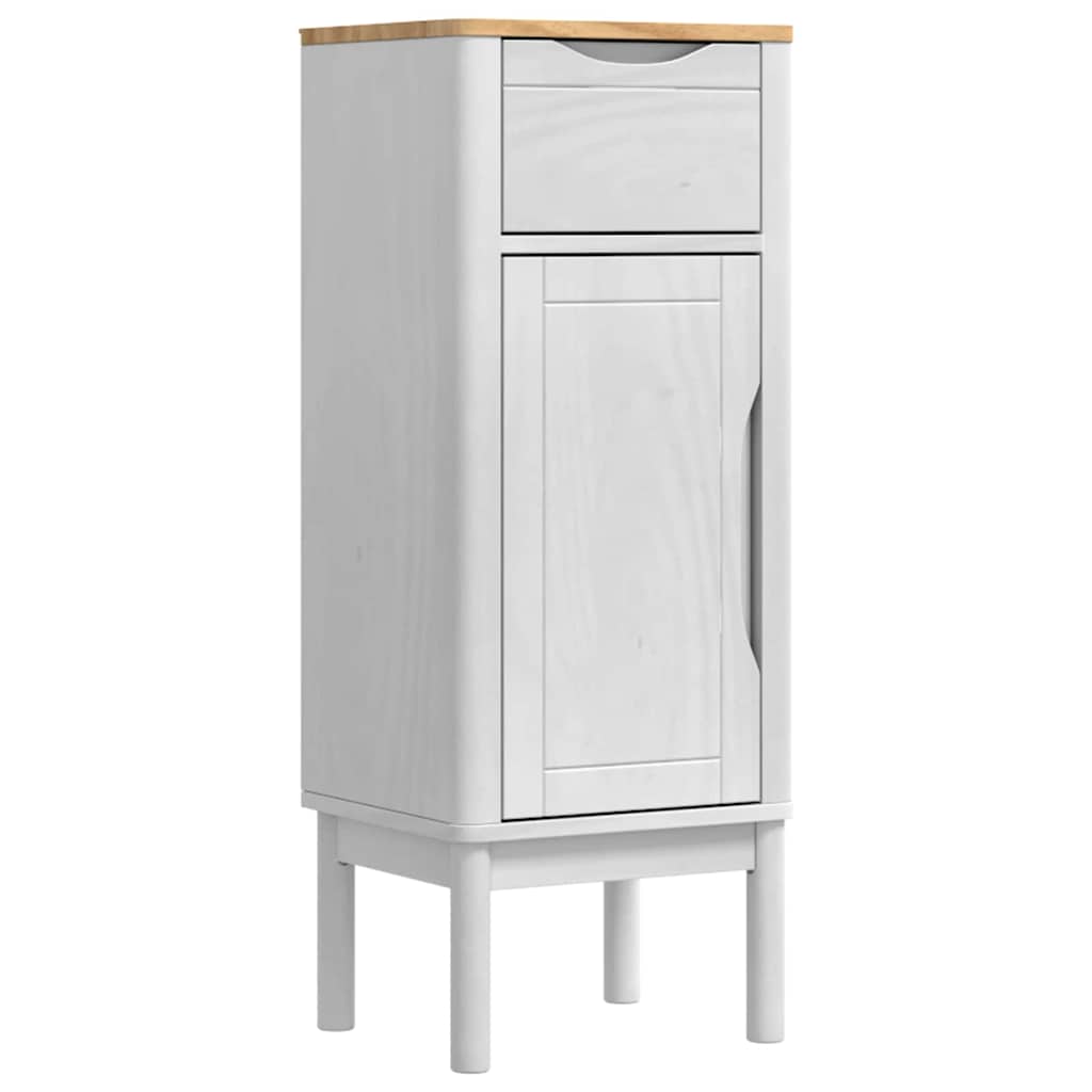 Badezimmermöbel-Set mit Tür FLORO 4 pcs Weiß Massivholz Kiefer