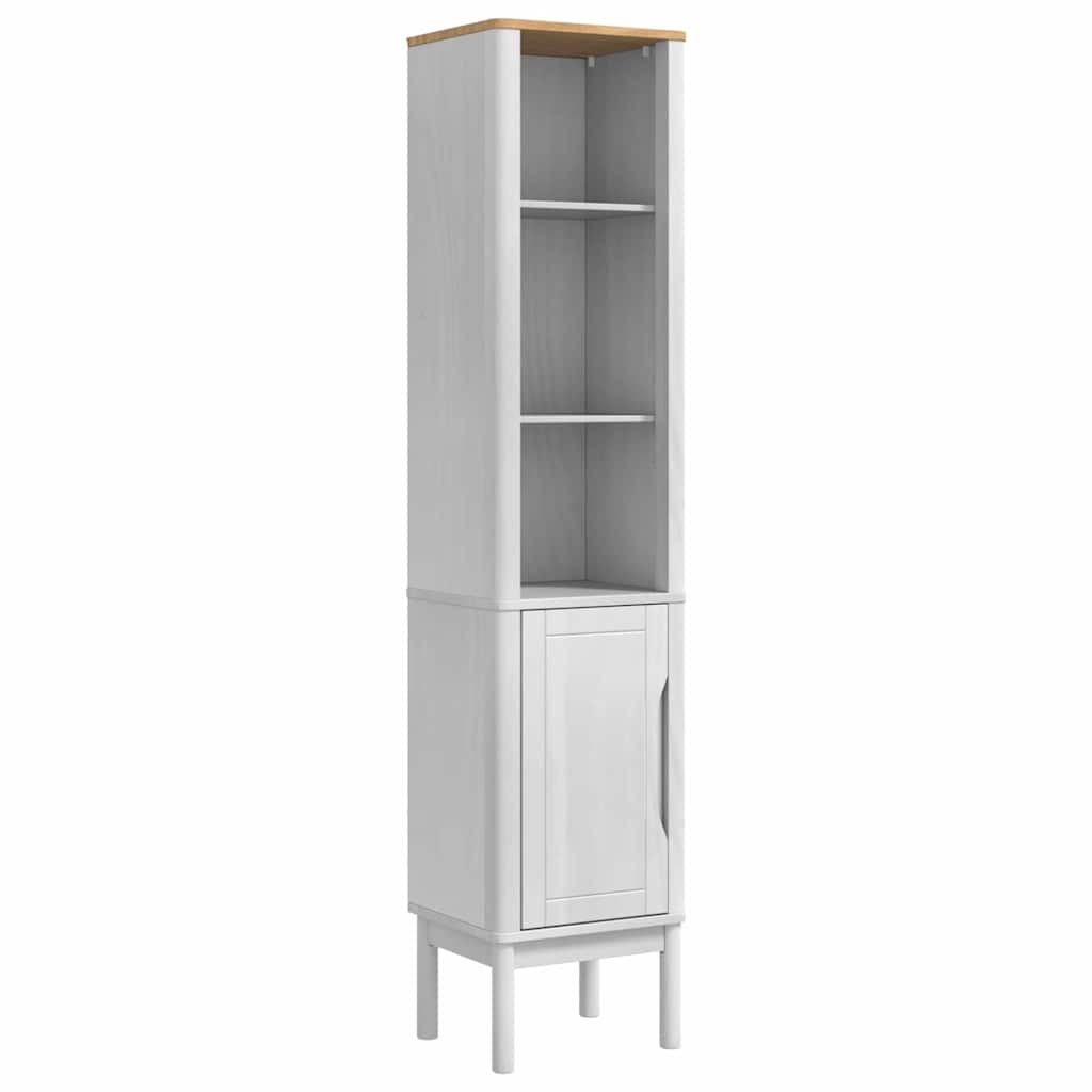 Badezimmermöbel-Set mit Tür FLORO 4 pcs Weiß Massivholz Kiefer