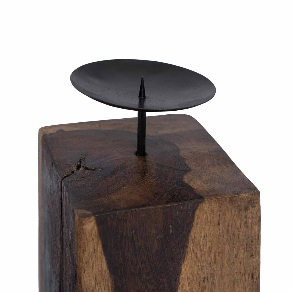 Kerzenhalter 3 pcs Natur Massivholz Altholz