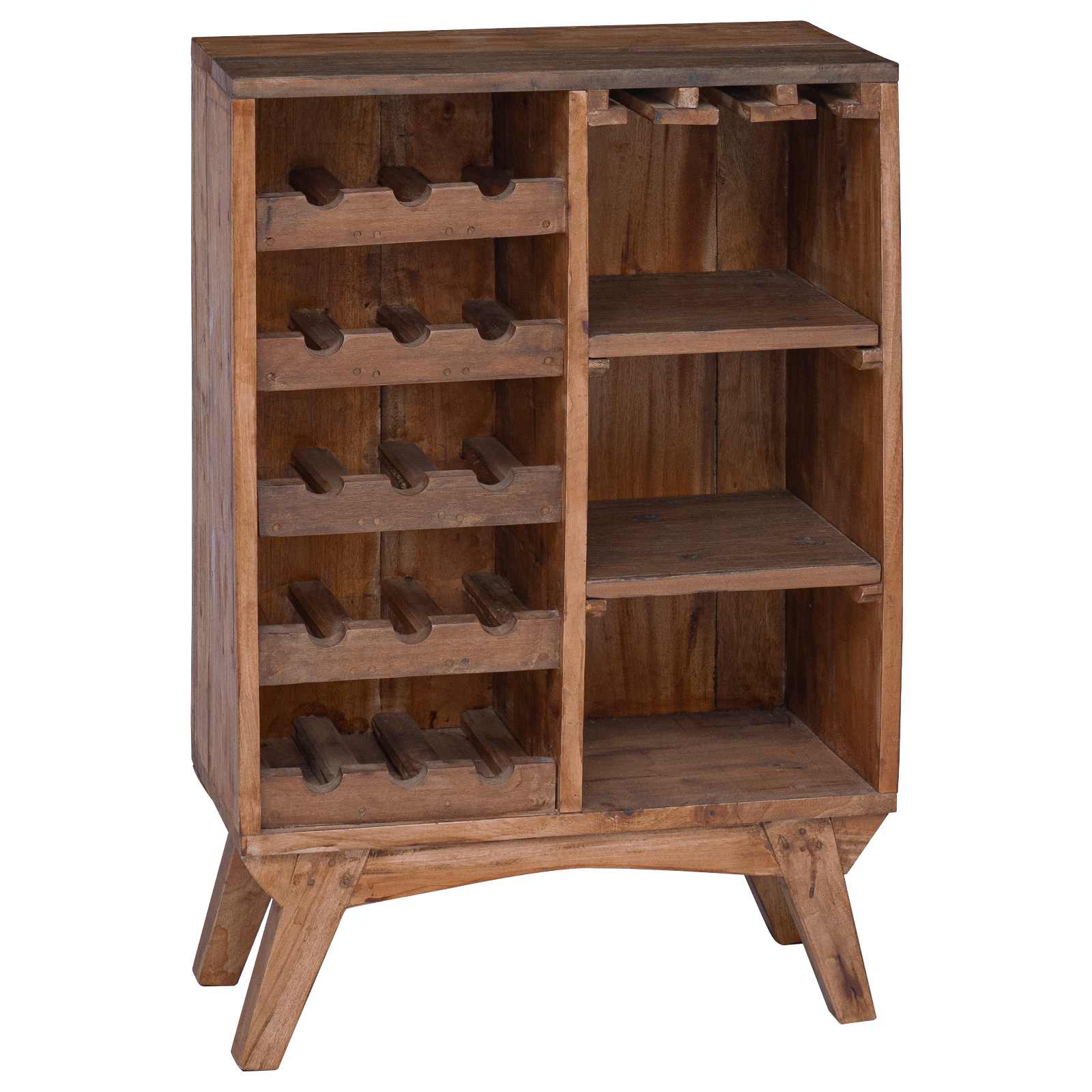 Regal Braun 60 x 30 x 90 cm Massives upgecyceltes Holz