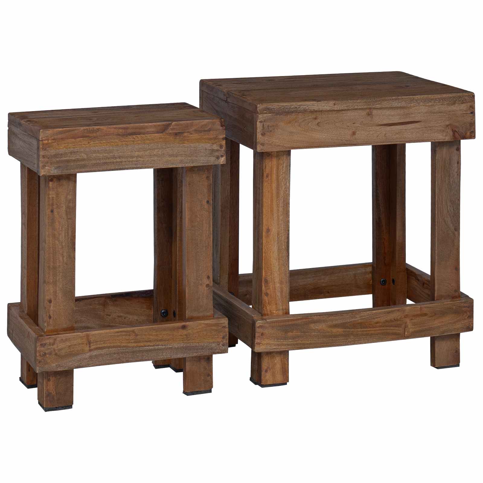 Pflanzenständer 2 pcs Braun 70 x 11 x 27 cm Mahagoni Holz
