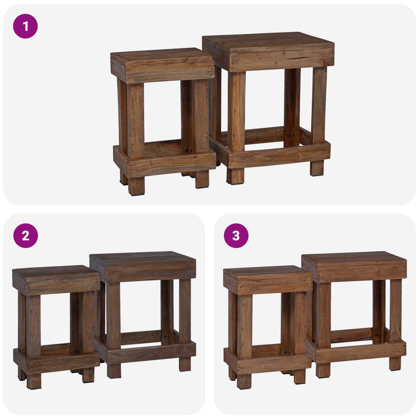 Pflanzenständer 2 pcs Braun 70 x 11 x 27 cm Mahagoni Holz