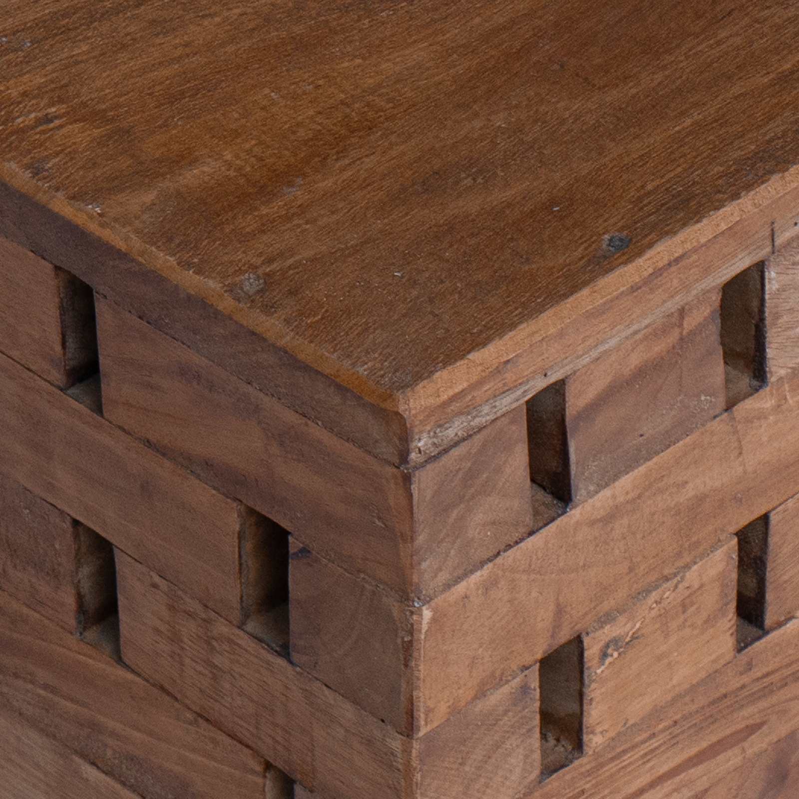 Hocker Natur 29 x 29 x 48 cm Massivholz Altholz