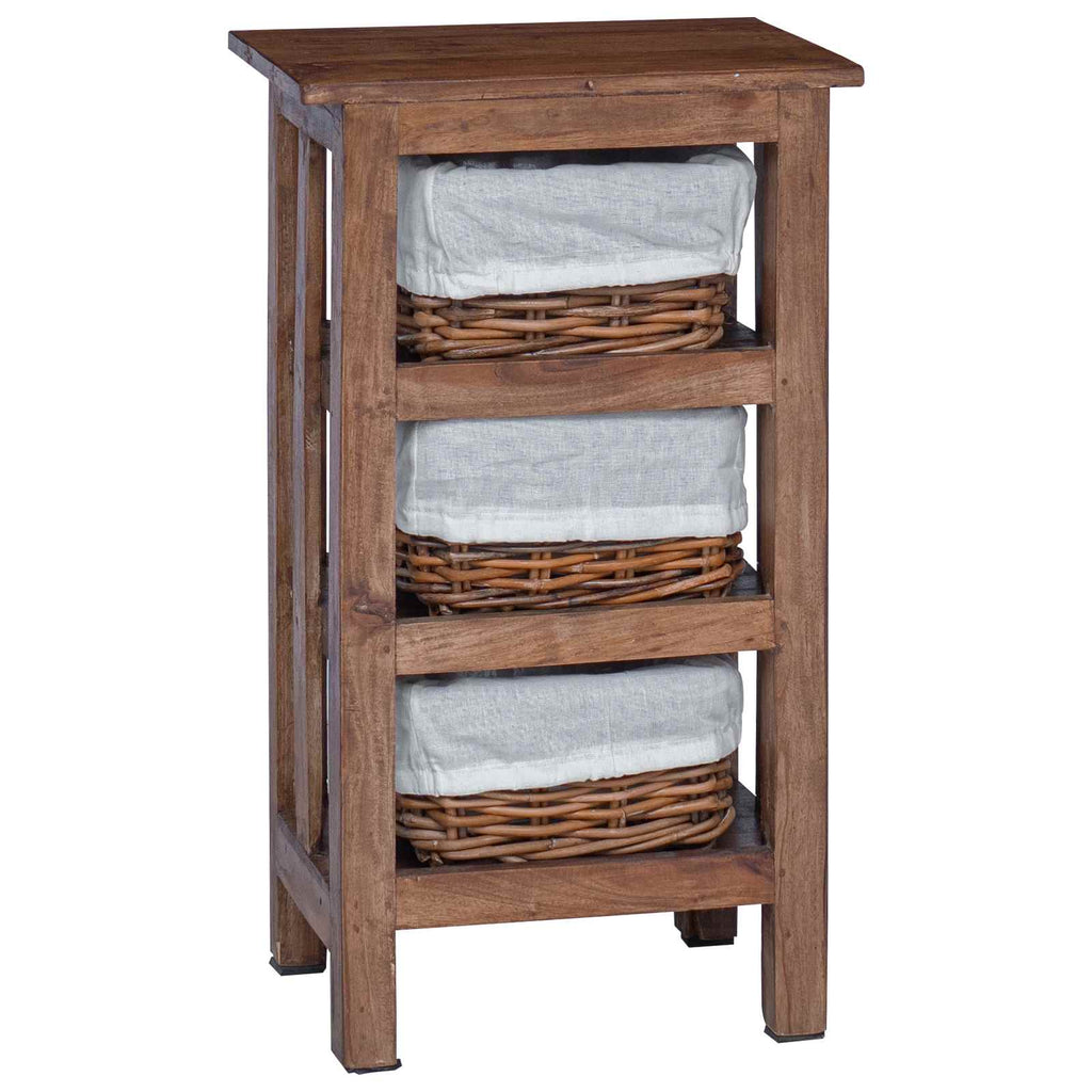 Beistelltisch Braun 38 x 28 x 72 cm Massivholz Mahagoni