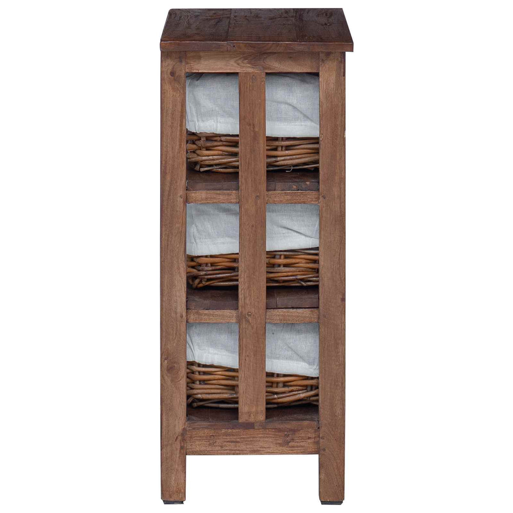Beistelltisch Braun 38 x 28 x 72 cm Massivholz Mahagoni