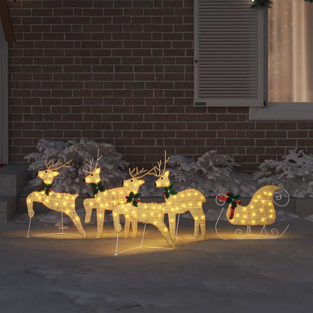 LED Rentiere 5 pcs Gold Stoff