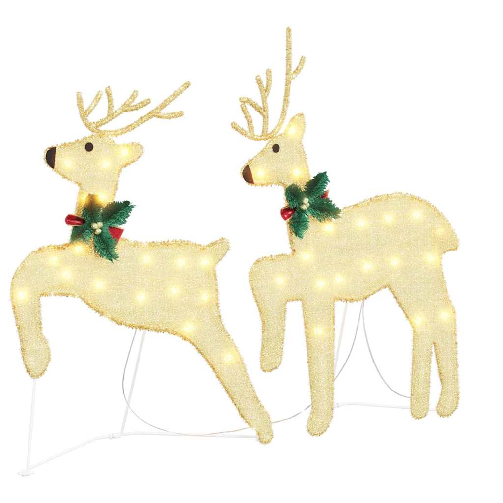 LED Rentiere 7 pcs Gold Stoff