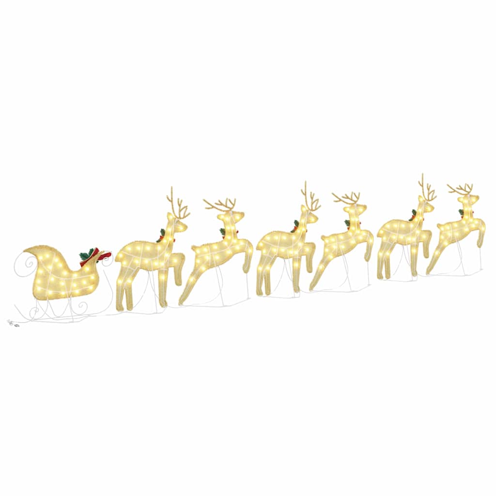 LED Rentiere 7 pcs Gold Stoff
